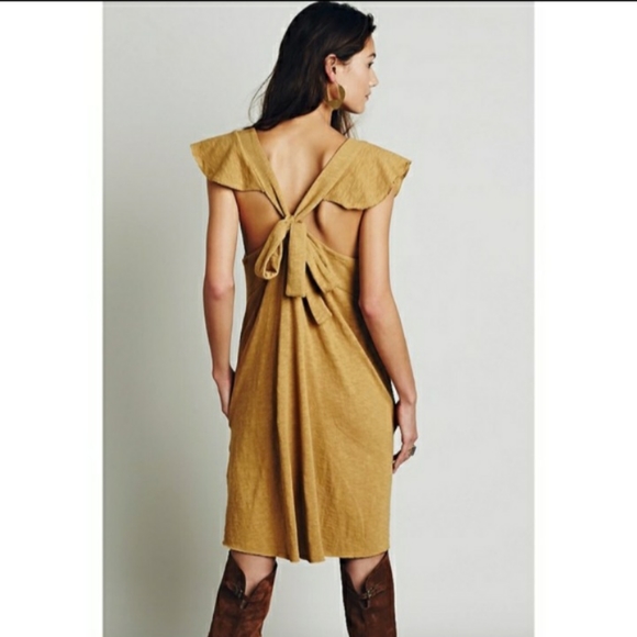 Free People FP Beach Sz S Early Riser Golden Dress - Picture 3 of 9